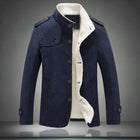 Trench Coat for Men, Classic Mens Wool Trench Coat with Buttoned Closure, Long Sleeve Mens Wool Coat in Wool and Cotton