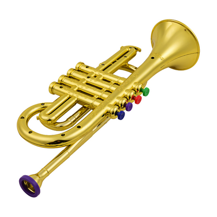 Toy Trumpet for Children with 4 Colored Keys, Toy Musical Instrument