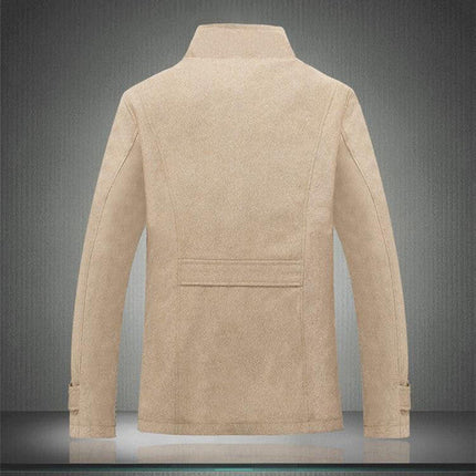 Trench Coat for Men, Classic Mens Wool Trench Coat with Buttoned Closure