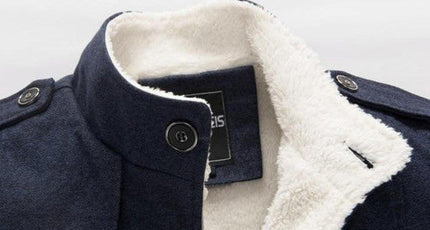 Trench Coat for Men, Classic Mens Wool Trench Coat with Buttoned Closure – image 6