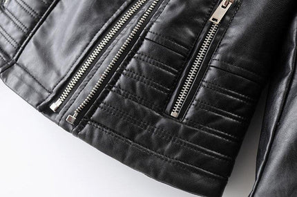 Leather Motorcycle Jacket, Biker Moto Jacket for Spring and Fall – image 6