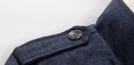 Trench Coat for Men, Long Sleeve Mens Wool Coat in Wool and Cotton – image 7