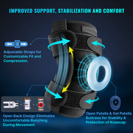Arthritis Knee Brace Hinged for Meniscus Tear, ACL MCL LCL Knee Stabilizer Brace – image 4