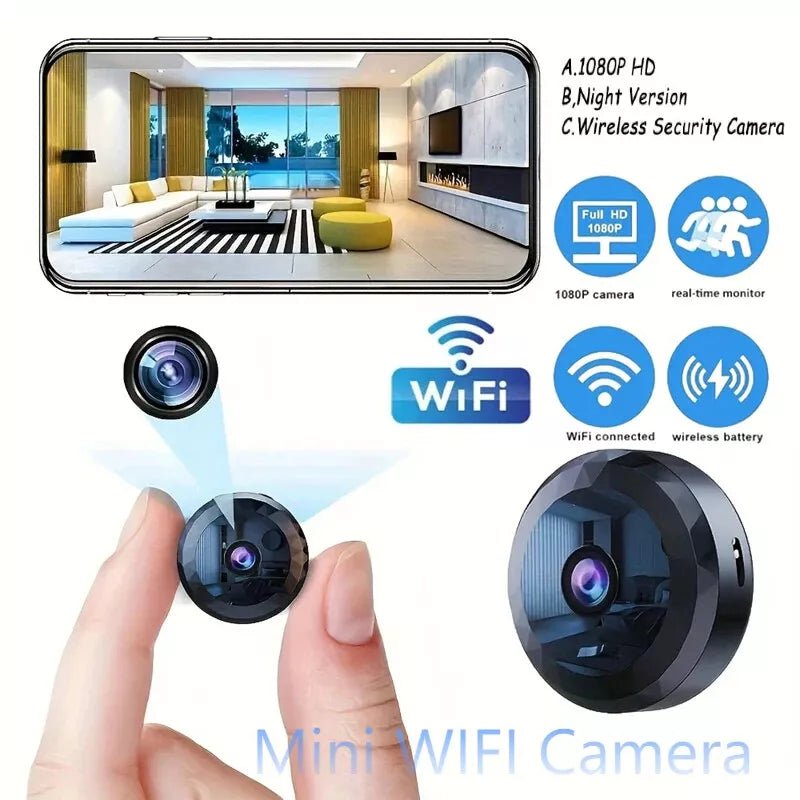 OPTIGUARD | Mini WiFi Camera 1080P HD with Night Vision & Motion Detection | Compact Security Solution for Home and Office 0