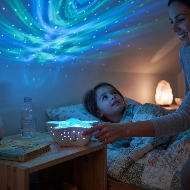 Ocean Projector Night Light, Starfish Projector for Bedroom, Rechargeable Ocean Wave Light Projector with 7 Colors