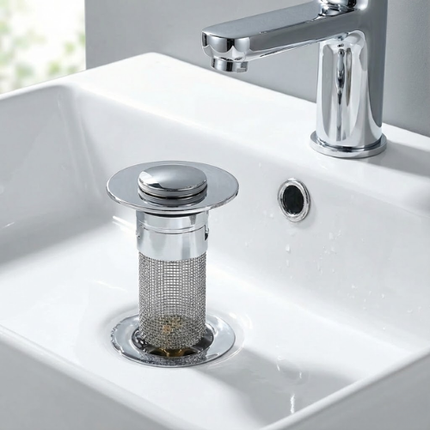 Odor Isolation Sink Stopper | Pop-Up Drain Stopper with Strainer | Effortless Cleaning for a Fresh Bathroom or Kitchen 1