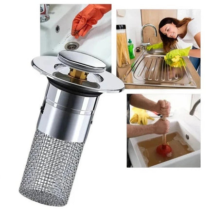 Odor Isolation Sink Stopper | Pop-Up Drain Stopper with Strainer | Effortless Cleaning for a Fresh Bathroom or Kitchen 6