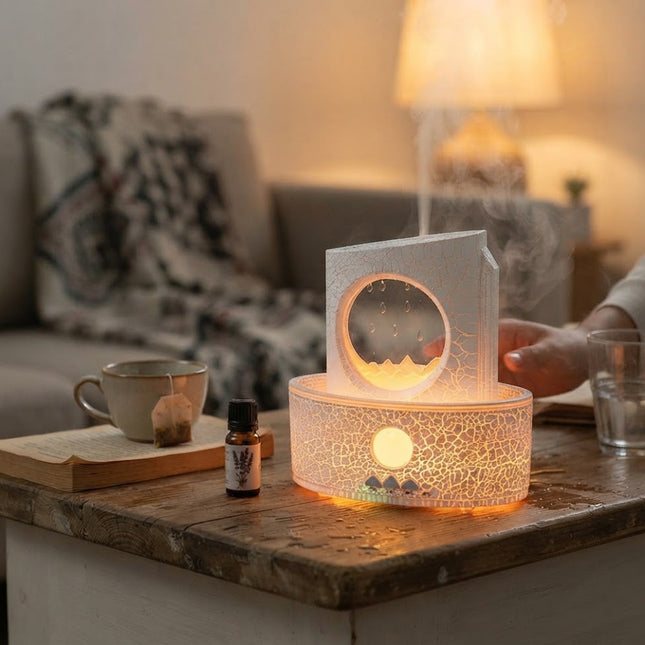 Essential Oil Diffuser, Ultrasonic Humidifier with Rain Cloud Mist