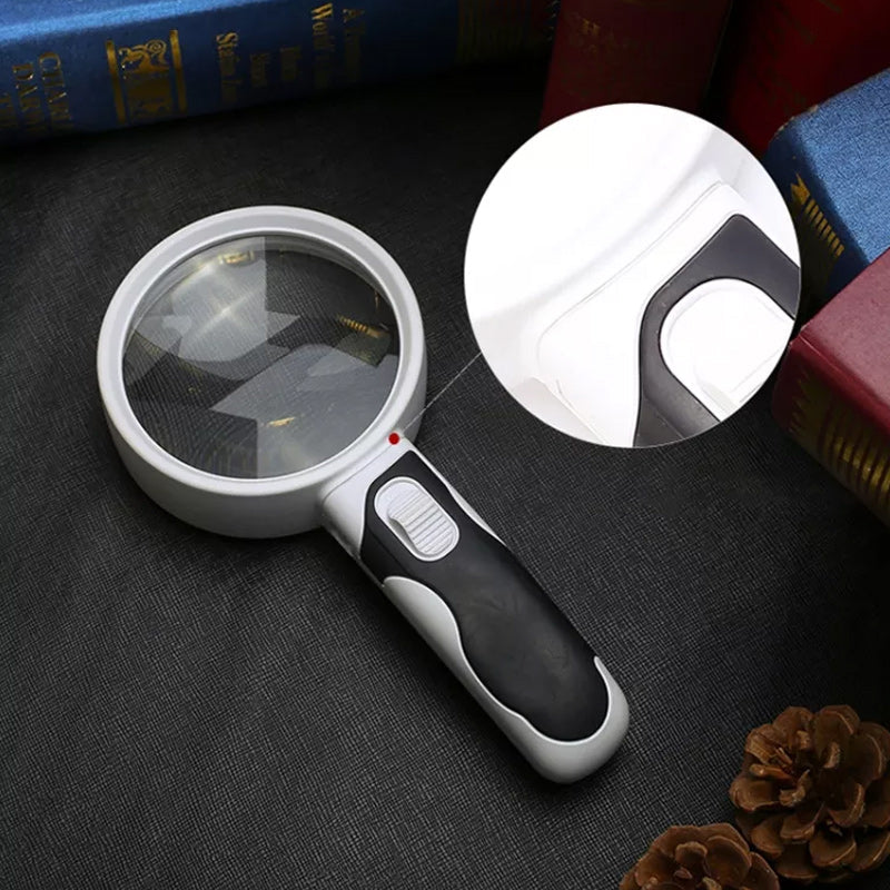Optical Magnifying Glass | 20X Magnifier with LED Light | Enhanced Clarity for Reading Small Text 0