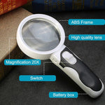 Optical Magnifying Glass | 20X Magnifier with LED Light | Enhanced Clarity for Reading Small Text 3