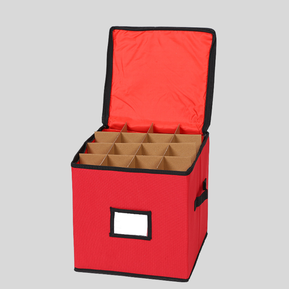 Ornament Storage Box with Adjustable Dividers | Space-Saving Organizer for 64 Christmas Ornaments 5