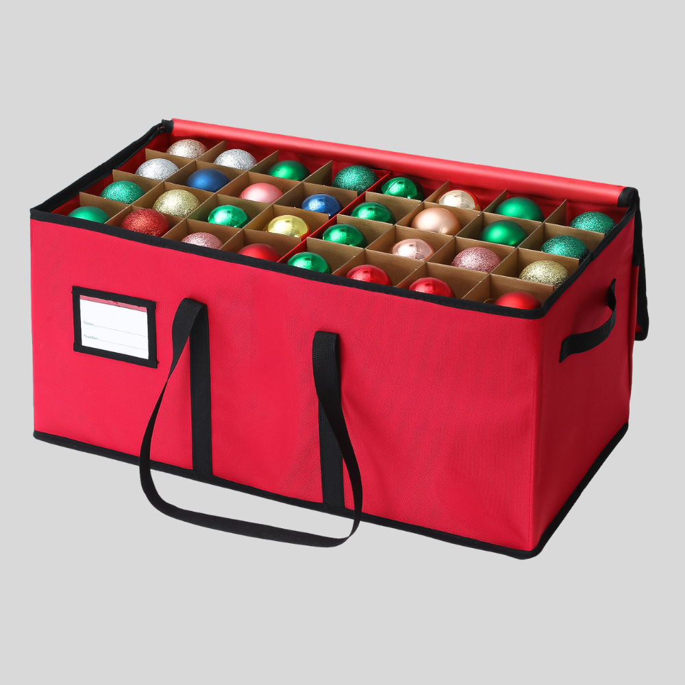 Ornament Storage Box with Adjustable Dividers | Space-Saving Organizer for 64 Christmas Ornaments 6