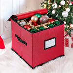 Ornament Storage Box with Removable Trays | Durable 600D Oxford Fabric for Organized Holiday Decor 0