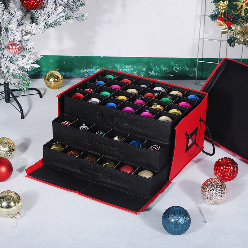 Ornament Storage Box with Stackable Trays & Adjustable Dividers | Organize Up to 72 Ornaments for Easy Holiday Setup 0