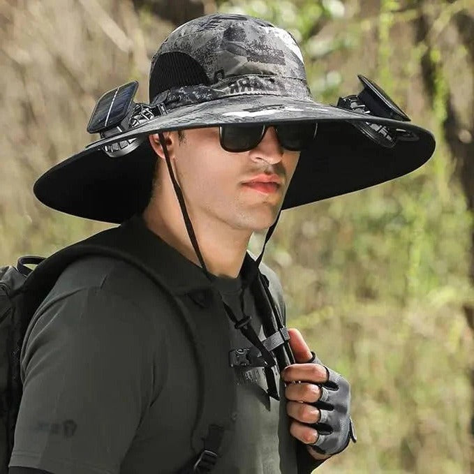 Outdoor Adventure Hat | Solar-Powered Fans with Adjustable Airflow | UPF 50+ Protection for All-Day Comfort 5