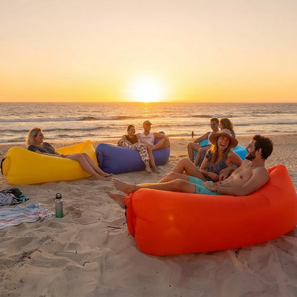 Outdoor Air Lounger, Inflatable Lounger for Beach and Festivals, Camping Air Mattress with Carrying Bag