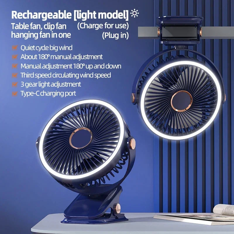 Outdoor Clip-On Rechargeable Cooling Fan with Adjustable Wind Speed | Portable Fan for Instant Relief 0