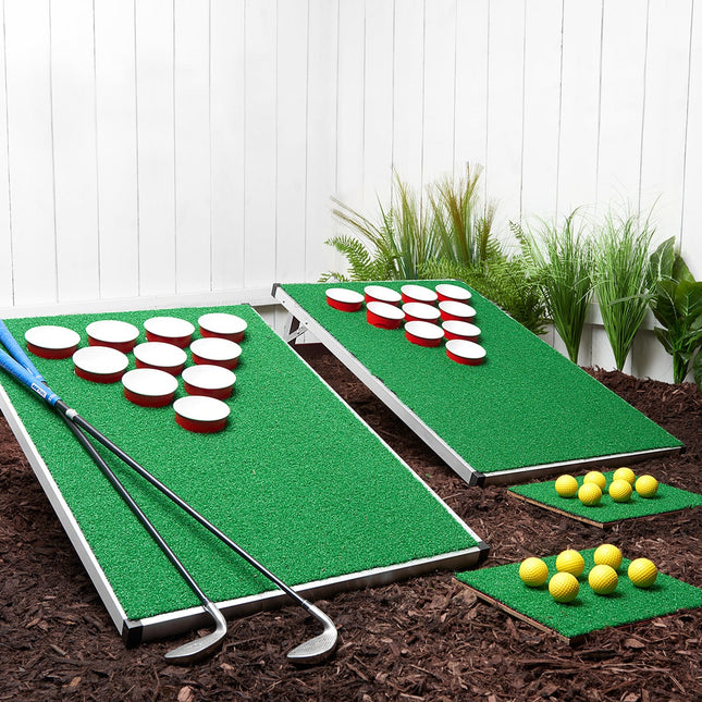 Outdoor Fun | Golf Cornhole Pong Game Set with Portable Design | Perfect Backyard Game for Tailgates and Camping 0