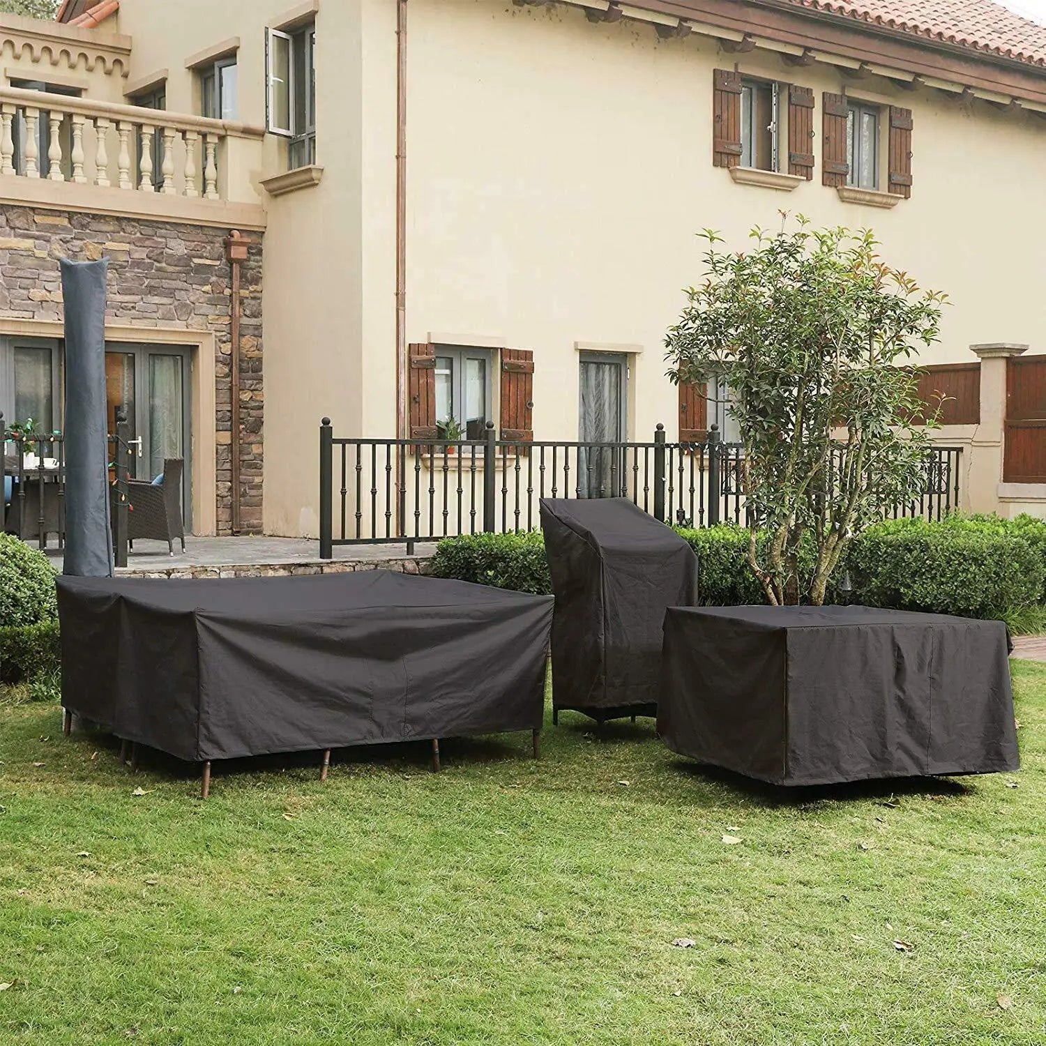 Outdoor Furniture Covers | Waterproof Black Polyester with UV Protection | Durable All-Weather Shield for Year-Round Protection 0