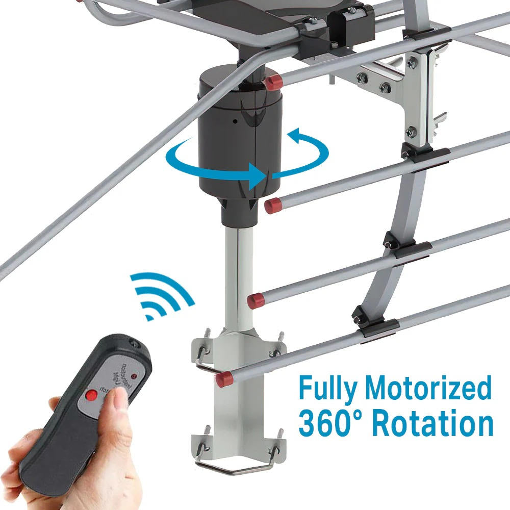 Outdoor HD TV Antenna | 360-Degree Motorized Rotation with Smart Signal Processor | Durable Design for Clear Reception 5