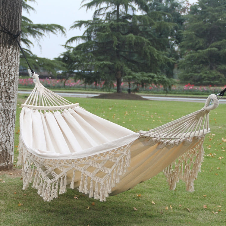 Outdoor Hammock | Double Cotton Canvas with Removable Spreader Bar | Portable Design for Relaxation Anywhere 0