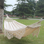 Outdoor Hammock | Double Cotton Canvas with Removable Spreader Bar | Portable Design for Relaxation Anywhere 0