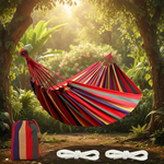 Outdoor Hammock with Portable Straps | Comfortable Double Design for Relaxation 0