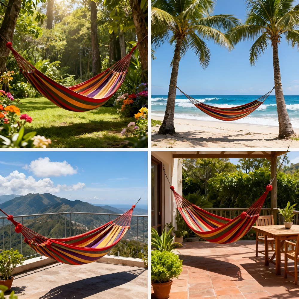 Outdoor Hammock with Portable Straps | Comfortable Double Design for Relaxation 6