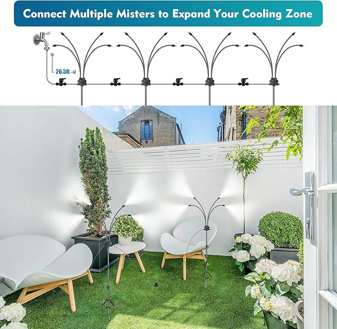 Outdoor Misting System | Adjustable Height Patio Mister for Versatile Cooling 5