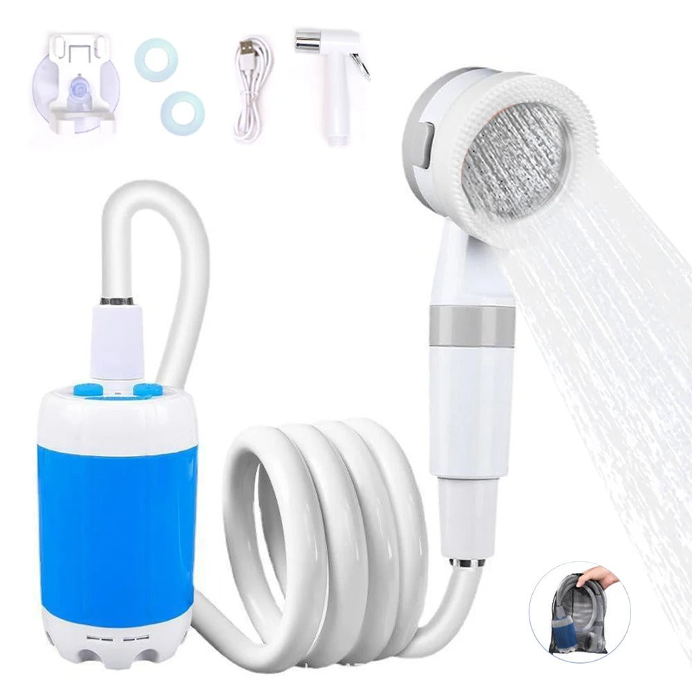 Outdoor Shower System | Portable and Lightweight with Rechargeable Battery for Convenient Cleaning 0