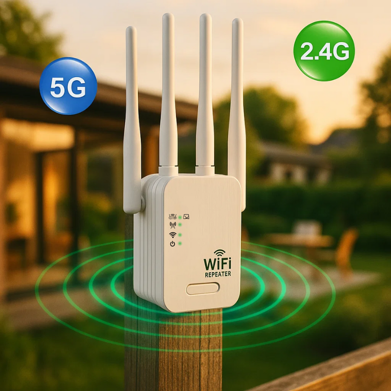 Outdoor WiFi Range Extender | Dual-Band WiFi Booster with 1200 Mbps Speed | Reliable Signal for Seamless Outdoor Connectivity 0