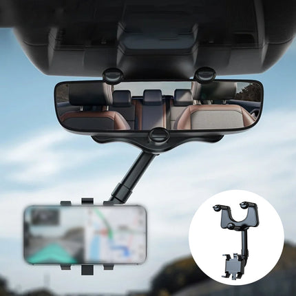 Car Phone Holder, 360 Rotating Phone Mount for Car Rear View Mirror