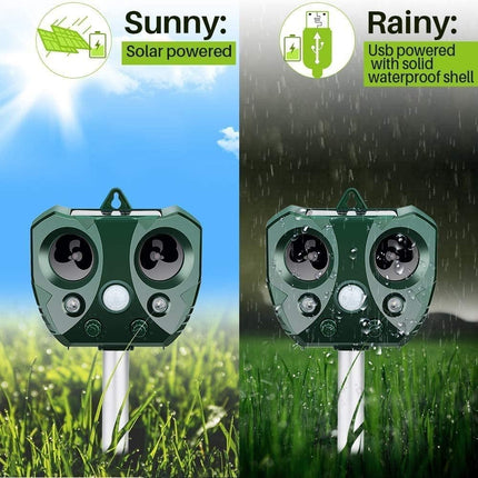 Squirrel Repellent Outdoor, Solar Ultrasonic Deterrent for Yard Pest Control