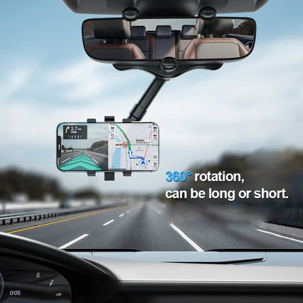 360 Rotating Phone Mount for Car Rear View Mirror, Cell Phone Holder for Car with Four Claw Grip – image 6