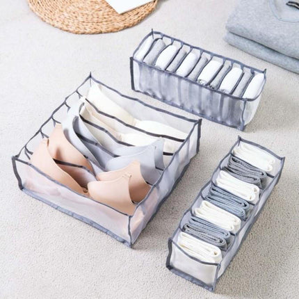 Drawer Organizer for Underwear 3 Pack, Foldable Nylon Mesh Storage Boxes for Bras and Socks – image 8