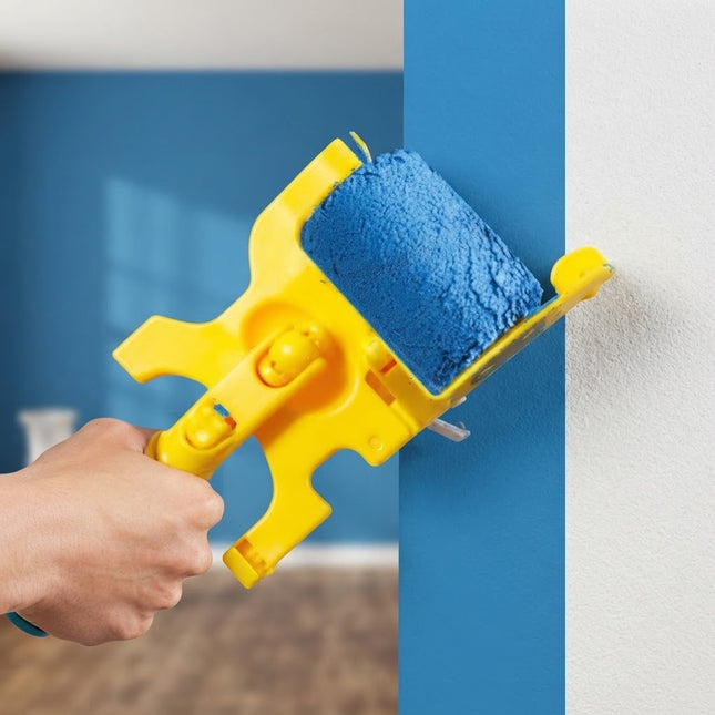 Paint Roller with Edge Shield, Paint Edger for Trim and Wall Edges, Paint Edging Tool with Adjustable Cleaning Brush