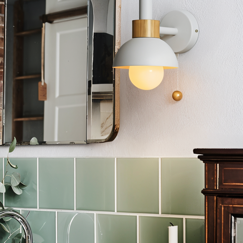 Pastel Wall Lamp | Cozy Bedroom & Living Room Lighting with Soft Glow | Stylish Iron and Wood Design for Relaxation 5