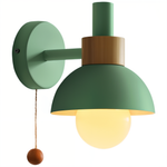 Pastel Wall Lamp | Cozy Bedroom & Living Room Lighting with Soft Glow | Stylish Iron and Wood Design for Relaxation 7