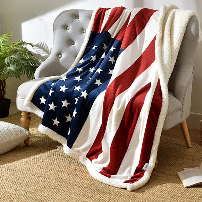 Patriotic Fleece Blanket | American Flag Design with Ultra-Soft Backing | Cozy Throw for Comfort and Warmth 1