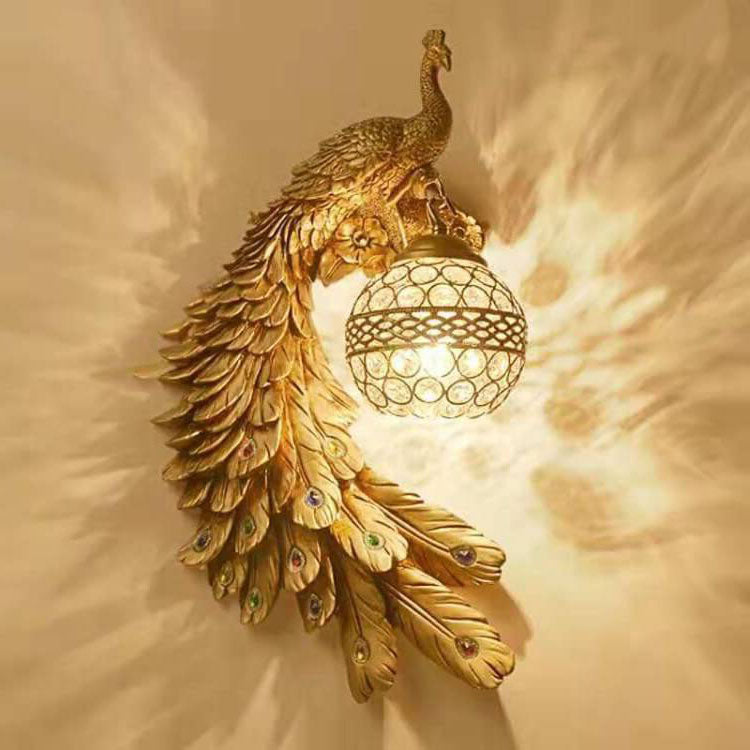 PeacockCrystal | Elegant Colorful Resin Wall Sconce Lamp 5