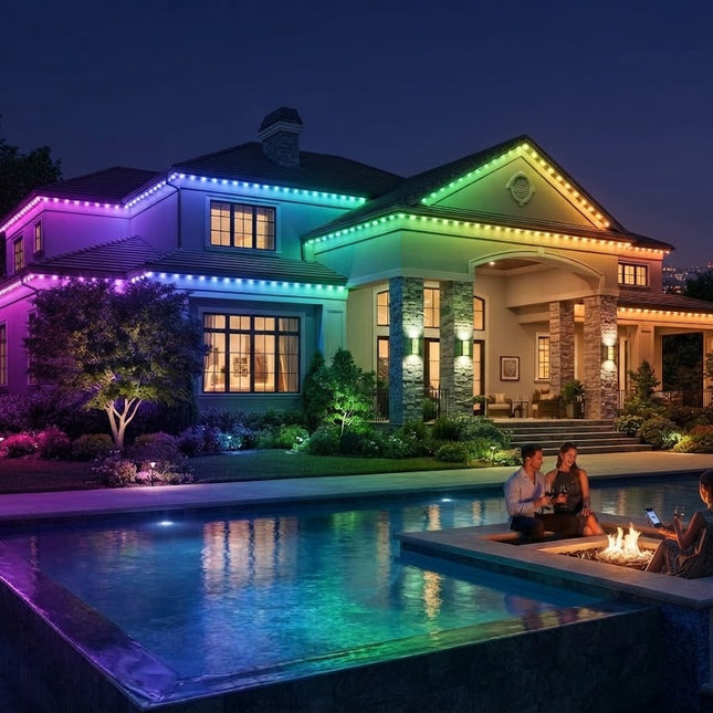 Permanent Outdoor Lights 150 ft, Smart Outdoor Lights with App Control, Waterproof Outdoor LED Lights with Music Sync