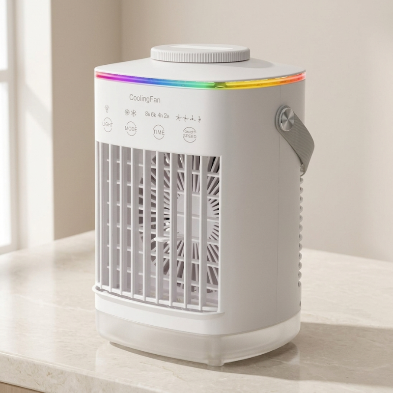 Personal Mini Air Cooler | 3-in-1 Cooling Device with Adjustable Fan Speeds | Compact USB-Powered Solution for Indoor Comfort 0
