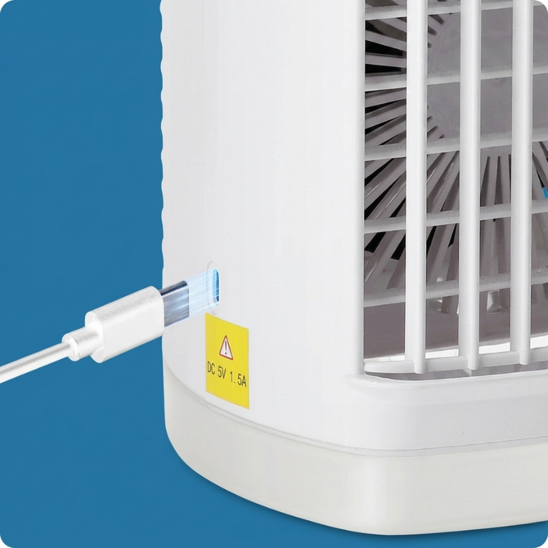 Personal Mini Air Cooler | 3-in-1 Cooling Device with Adjustable Fan Speeds | Compact USB-Powered Solution for Indoor Comfort 4