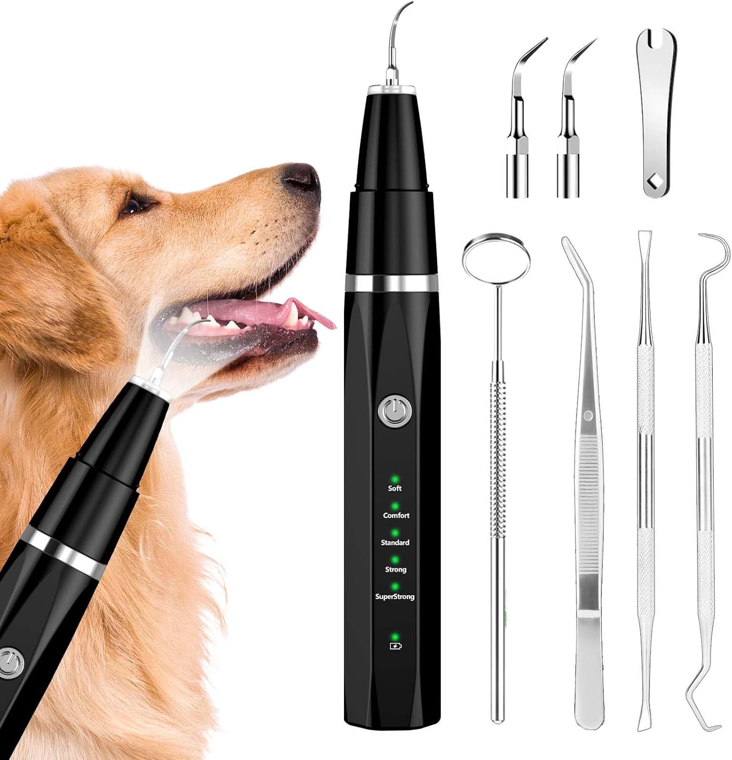 Pet Care Essentials | Dog Dental Cleaning Device with Ultrasonic Technology | Gentle Tartar Removal for Healthy Teeth 0