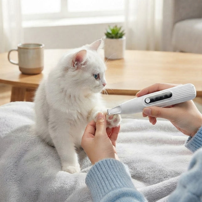 Pet Hair Trimmer for Paws and Face, Cordless Dog Paw Trimmer, Dog Fur Trimmer with Rounded Tips for Ears and Eyes
