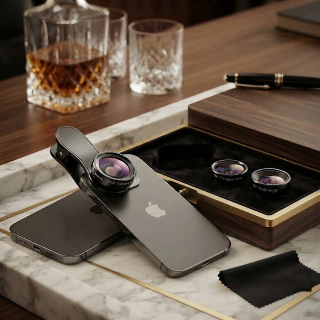 Macro Photography Lens for Phone, 3 in 1 Wide Angle Lens and Fisheye Clip On Set, Universal Phone Camera Lens for iPhone