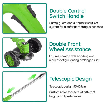 Foldable Grass Trimmer and Edger with Multi Angle Head and Detachable Wheels – image 10