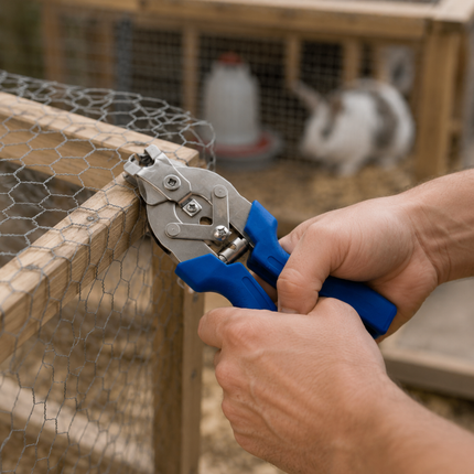 Hog Ring Pliers and Rings Kit with 600 M Type Nails, Cage Clip Pliers for Wire Mesh Fencing, Chicken Coops and Cages