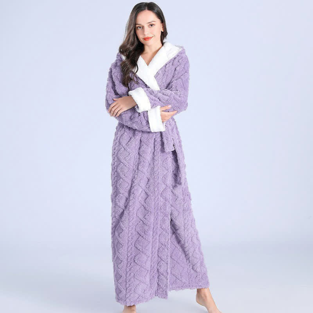 Plush Long Hooded Robe | Soft Fabric Bathrobe for Ultimate Comfort 0