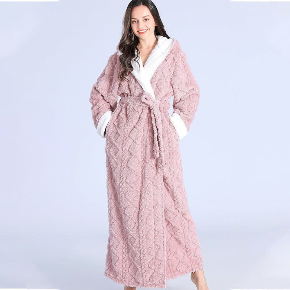 Plush Long Hooded Robe | Soft Fabric Bathrobe for Ultimate Comfort 4